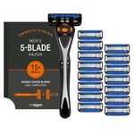 by Amazon 5 Blade Men's Razor With 15 Refills