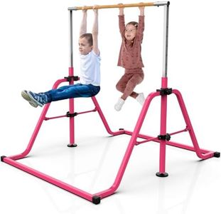 Tenpeek Gymnastic Kip Bar,Folding Horizontal Bar for Kids Girls Junior,38" to 59" Adjustable Height,Home Gym Equipment