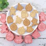 Bake House 8Pcs Christmas Cookie Cutter Set Stainless Steel Cookie Cutter Set for Baking,Christmas Tree,Snowman,Reindeer,Bell,Stocking,Candy Cane,Gingerbread Man and More