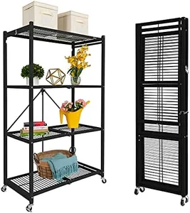 Origami Storage Shelves on Wheels, Steel Shelving, Heavy Duty Garage Storage & Organization, Closet Organizer, Utility Shelf, Pantry Organization and Storage Shelves for Storage
