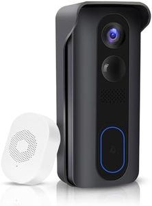 Wireless Video Doorbell Camera with Chime,1080P HD Smart Video Doorbell,2-Way Audio,Motion Detection, Support SD Card & Cloud Storage,IP65 Waterproof and Battery-Powered for Home Security