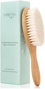 Natemia Baby Hair Brush - Soft Bristle Hair Brush Baby, Baby Registry Gift, Soft Baby Brush, Toddler Hair Brush for Boys & Girls, Newborn Baby Essentials, Newborn Hair Brush, Baby Wooden Brush