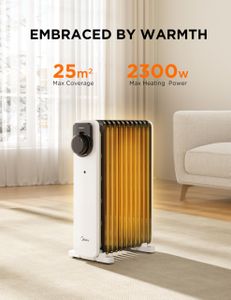 Midea Oil Filled Radiator Heater, 2300W – Portable Electric Heating