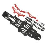 110 Scale RC Touring Car Chassis Kit,Aluminum Alloy Accurate Rigid Carbon Fiber Flexible Bottom Plate Set for MST RMX2.0S RRX2.0S (Black) Car Model Accessories Body Parts