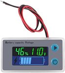 ALMOCN Battery Tester 10-100V Digital Capacity Multimeter, LCD Display for 12V-96V Lithium, Lead-acid, LiFePO4, Ni MH Batteries, Waterproof, Marine, RV, Car Use