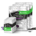 Premium Сharcoal Peel Off Face Mask Skin Care 1 pack (8 sachets) - Blackhead Remover Mask For Men & Women - Cleansing & Purifying Blackhead Mask - Black Charcoal Face Mask Peel Off - Korean Face Mask (1)