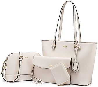 Handbags for Women Shoulder Bags Tote Satchel Hobo 3pcs Purse Set Beige