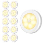 Criacr 10 Pack Motion Sensor Light, Cabinet Night Lights, Stick-on Cupboard Light with Removable Magnet, Closet Lights for Wardrobe, Closet, Hallway, Kitchen, Stairs, Chiristmas Gift, Warm White