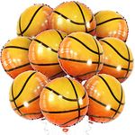 KatchOn, Big 10 Pieces, Basketball Balloons - 18 Inch, Basketball Decorations | Mylar Basketball Balloon for Basketball Party Decorations | Basketball Birthday Decorations, Sports Party Decorations