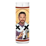 Tom Hardy Celebrity Prayer Candle - Saint Candle - 8 inch Glass Prayer Votive - Handmade in USA - Novelty Celebrity Gift