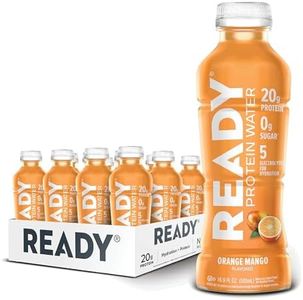 Ready® Protein Water – 20g Whey Protein Isolate, Zero Sugar, Low-Calorie Sports Drink for Hydration & Recovery – Electrolytes, Essential Amino Acids – Orange Mango, 16.9 fl oz Bottles (12-Pack)