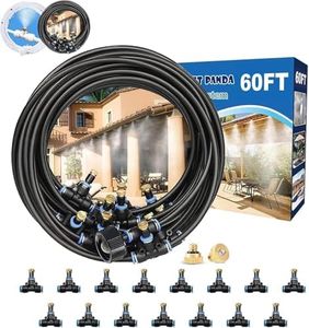Misters for Outside Patio,Outdoor Water Misting Cooling System,60FT|18M.Backyard Mist Kit for Garden,Greenhouse,Fan,Deck,Umbrella,Canopy,Pool,Porch.Trampoline Sprinkler Park,BBQ Party Accessories
