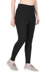 Dragonate Leggings for Women with Side Pocket | Yoga Pants for Women in Black Color | Gym Wear Tights for Girls - Size XL