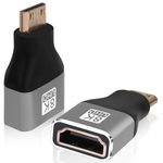 AXFEE 2PCS Mini Male to HDMI Female Adapter 8K@60Hz, HDMI Coupler 8K, HDMI 2.1 Mini to HDMI Connector for 8K@60Hz/4K@120Hz/2K/1080p, 3D, ARC, HEC, HDCP, for Laptop, HDTV, PC, Monitor, PS, Xbox, DVD