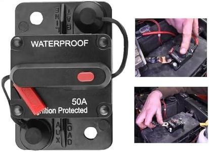 ISINMOTOR 50A AMP Circuit Breaker, DC 12V-48V Dual Battery Manual Reset Switch, IP67 Waterproof Fuse Electronic Battery System Inline Fuse for Boat Trolling Motor Marine ATV