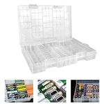 GIRAFEDA Battery Organiser Storage Case Battery Storage Box Battery Organizer Holder Batteries Storage Box Holds Clear Battery Container for AAA,AA, C, D,9V, Plastic Battery Case27.5 x 17 x 3.6cm