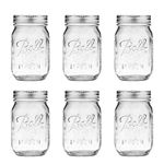 6 Pack Ball Mason Jars 16 oz Mason Jars with Regular Mouth Canning Glass Jars with Lids