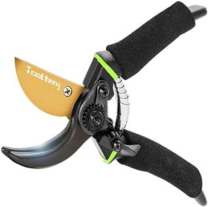 TOOLTENG Premium Bypass Pruning Shears, Heavy Duty Ultra Sharp Hand Pruners, Professional Garden Scissors, Clippers for Plants and Tree Ttrimmers, Multipurpose Garden Shears for Gardening