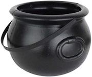 Halloween Cauldron 8 Inch Black Pla