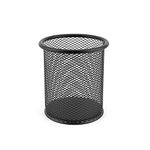 D.RECT Metal Pen Holder Round Wire Metal Mesh Multifunctional Cup for Ballpoint Pen Diameter 85 mm Black 7613