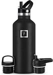 IRON °FLASK Sports Water Bottle - 32 oz, 3 Lids (Straw Lid) - Leak Proof, Durable Double Walled Stainless Steel - Gym Bottles for Men, Women & Kids - Insulated Thermos, Hot & Cold Hiking Canteen