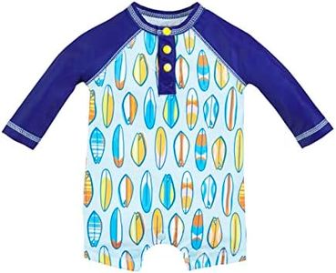 Mud Pie Boys Rash Guard One-Piece, Surfboard, 9-12M