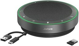 Jabra Speak2 75 Wireless Bluetooth Speakerphone with USB-A Bluetooth Adapter, 4 Noise-Cancelling Mics and Full-Range 65mm Speaker - Certified for Zoom and Google Meet - Dark Grey