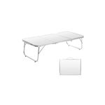 Moosinily Small Camping Table 3FT Folding Picnic Table Foldable Low Camp Table Portable Short Aluminum Outdoor Floor Beach BBQ White 35.2×15.7 inch