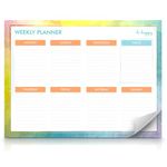 Weekly Planner Pad | 52 Sheets | 27 x 19cm | Weekly Day Planner | Weekly Meal Planner Pad | Week Planner Pad | Weekly Food Planner, Weekly Desk Planner Menu Planner Pad Schedule Planner + SOL Sticker