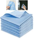 Microfibre Cleaning Cloths 10 Pack, Glass Cleaning Cloths Lint Free Scratch Free, Polishing Cleaning Cloths for Glass Windows Screens Mirrors, 30 x 30cm Blue (Blue)