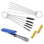 4 PCS Torch Tip Cleaner Set, Welding Torch Tip Cleaner with Drill Bit Torch Tip Cleaner Set for Carbon Carburetor Jet Cleaner with 10 Cleaning Needles, 5 Cleaning Brushes and 1 Scraping Needle