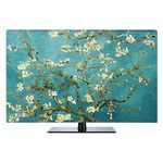 NAKAN Universal TV Dust Cover 22-80 Inch Polyester Fabric Smooth Screen Protector for LCD LED Plasma Television Art Printing Decor for Flat Curved TV(Color:TREE,Size:48in)