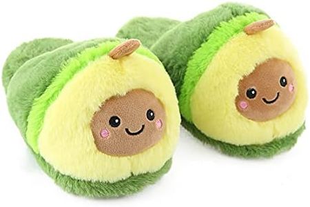 Millffy Women Cute Plush Pitaya Mangosteen Fruit Avocado Slipper Pineapple Bedroom Slippers for girls boys (Women 8-10, Avocado)