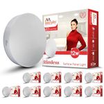Murphy Aluminium 12-Watt Borderless Round Led Surface Mount Panel Light (Cool White, Pack Of 10), No False Ceiling Required