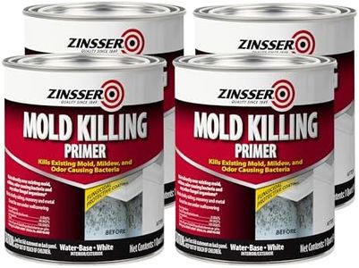 Rust-Oleum Zinsser 276087-4PK Mold Killing Primer, Quart, White, 4 Pack