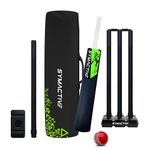 Amazon Brand - Symactive Drive Heavy Duty Plastic Cricket Bat Kit,Full Size (34” X 4.5”inches) Premium Bat Combo for All Age Groups