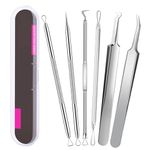 Blackhead Remover Pimple Popper Tool Kit: 6 Pack Black Head Remove Comedone Extractor for Acne Comedone Whitehead Popping Zit Blemish Facial Skin Care Tools