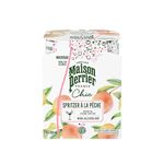 MAISON PERRIER Chic Peach Spritzer, Non-Alcoholic, Peach And Rosé Wine-Flavoured Sparkling Beverage, Low Calorie Mocktail, Ready To Drink, Case of 4