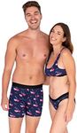 Warriors & Scholars W&S Matching Underwear for Couples - Couples Matching Undies, Cherry Hearts, Boxer Briefs, XX-Large