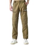 TREKMONK Men's Loose Convertible Cargo Trekking Pants (in, Alpha, L, Regular, Khaki)