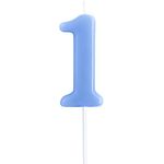 eusbon 1st Birthday Candle, 2.76” Big Size Number Candle for Cake Decoration, Birthday Party, Wedding Anniversary, Blue (Number 1)