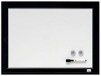 Nobo Small Magnetic Whiteboard With Black Frame, Wall Mountable, Includes Fixing Kit, Home/Office, 585 x 430 mm, 1903785