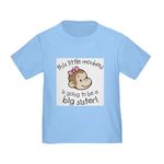 CafePress Big Sister to Be Monkey Face T Shirt Cute Toddler T-Shirt, 100% Cotton Baby Blue