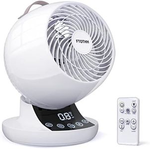 Air Circulator Desk Fan, 20 dB Quiet Electric Cooling Fan for Bedrooms, Energy Efficient, Powerful Turbo Oscillating Cooling Fan with Remote Control, 12H Timer, Touch Panel, 12 Speed for Home Office