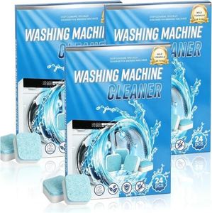 Gihen Washing Machine Cleaning Tablets 24 Count, Powerful Clean Descaler & Odor Remover for All Front & Top Load HE Washers, Septic Safe, 12 Month Supply