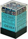 DND Dice Set-Chessex D&D Dice-12mm Gemini Purple, Teal, and Gold Plastic Polyhedral Dice Set-Dungeons and Dragons Dice Includes 36 Dice – D6, Multi-Coloured, 26849