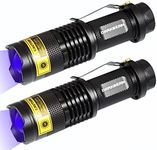 DARKBEAM UV 365nm Light Flashlight 2 Packs Wood's lamp Blacklight LED Portable Mini Handheld Torch Detector for Dog Urine Pet 370nm Anti-counterfeiting Identification, Resin Curing