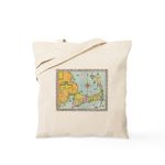 CafePress Vintage Map of Cape Cod Tote Bag Natural Canvas Tote Bag, Reusable Shopping Bag