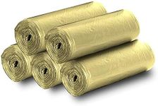 5 Rolls Small Trash Garbage Bags, 5 Gallon Strong Thin Material Disposable Kitchen Garbage Bags, Durable Plastic Trash Bags for Office Home Bedroom Garden Waste Bin, 100 Counts (Gold)