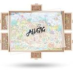 ALL4JIG 2000 Pieces Rotating Puzzle Board with 6 Drawers and Cover,28"x40"Portable Wooden Jigsaw Puzzle Table for Adults,Lazy Susan Spinning Puzzle Boards Birthday Gift for mom
